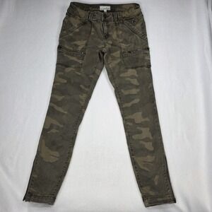 JOIE Womens 26 Park Skinny Camo Ankle Zip Cotton Twill Cargo Pants Stretch